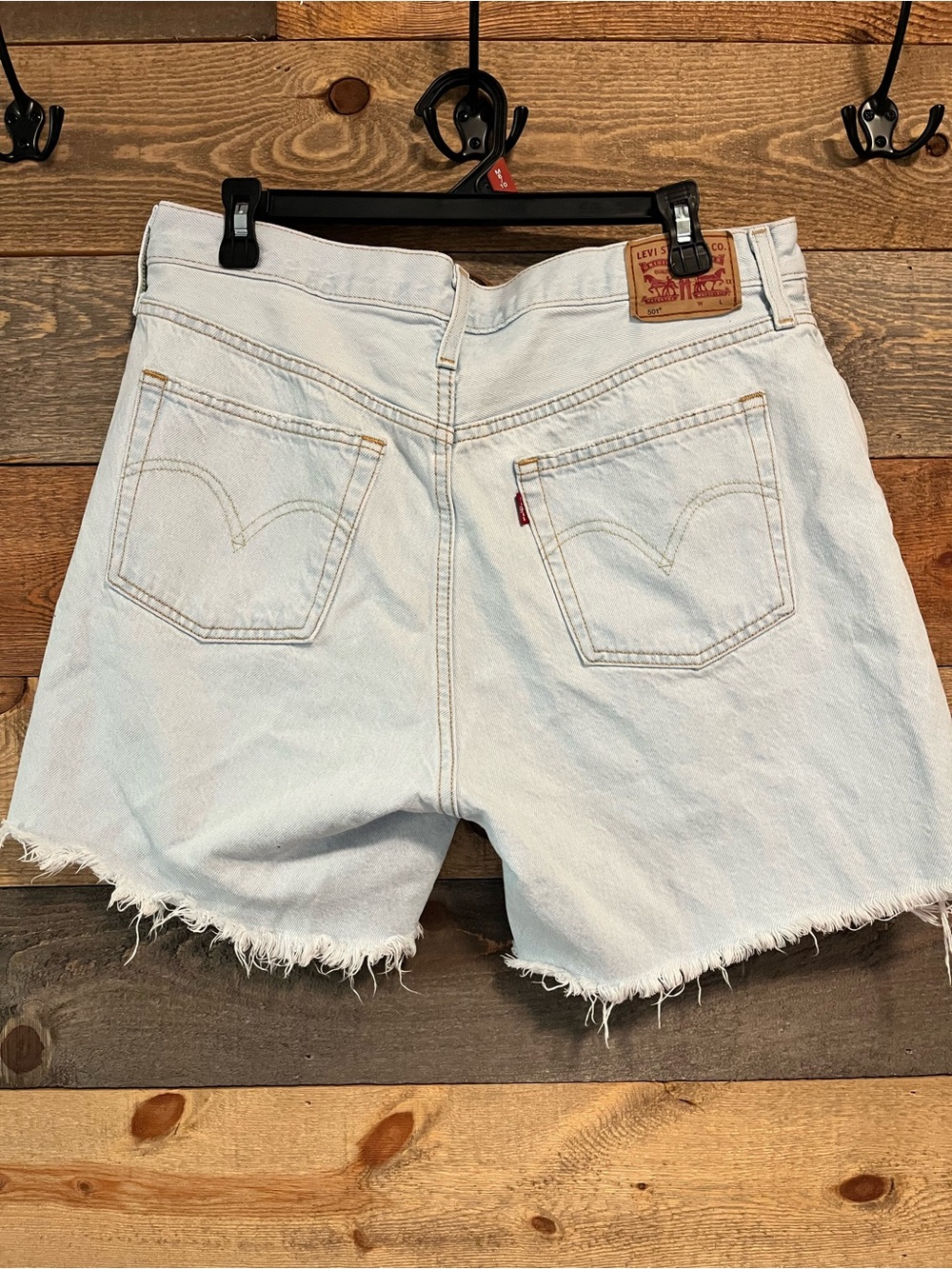 Levi’s 501 Light Wash Distressed Denim Cutoff Shorts- SIZE 32 - Picture 2 of 3